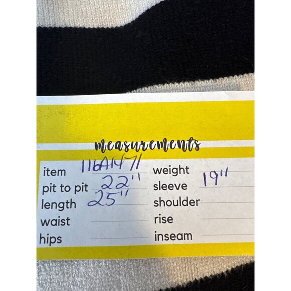 ZARA Striped Small Sweater Black & White Crew Neck Knit - Picture 11 of 12